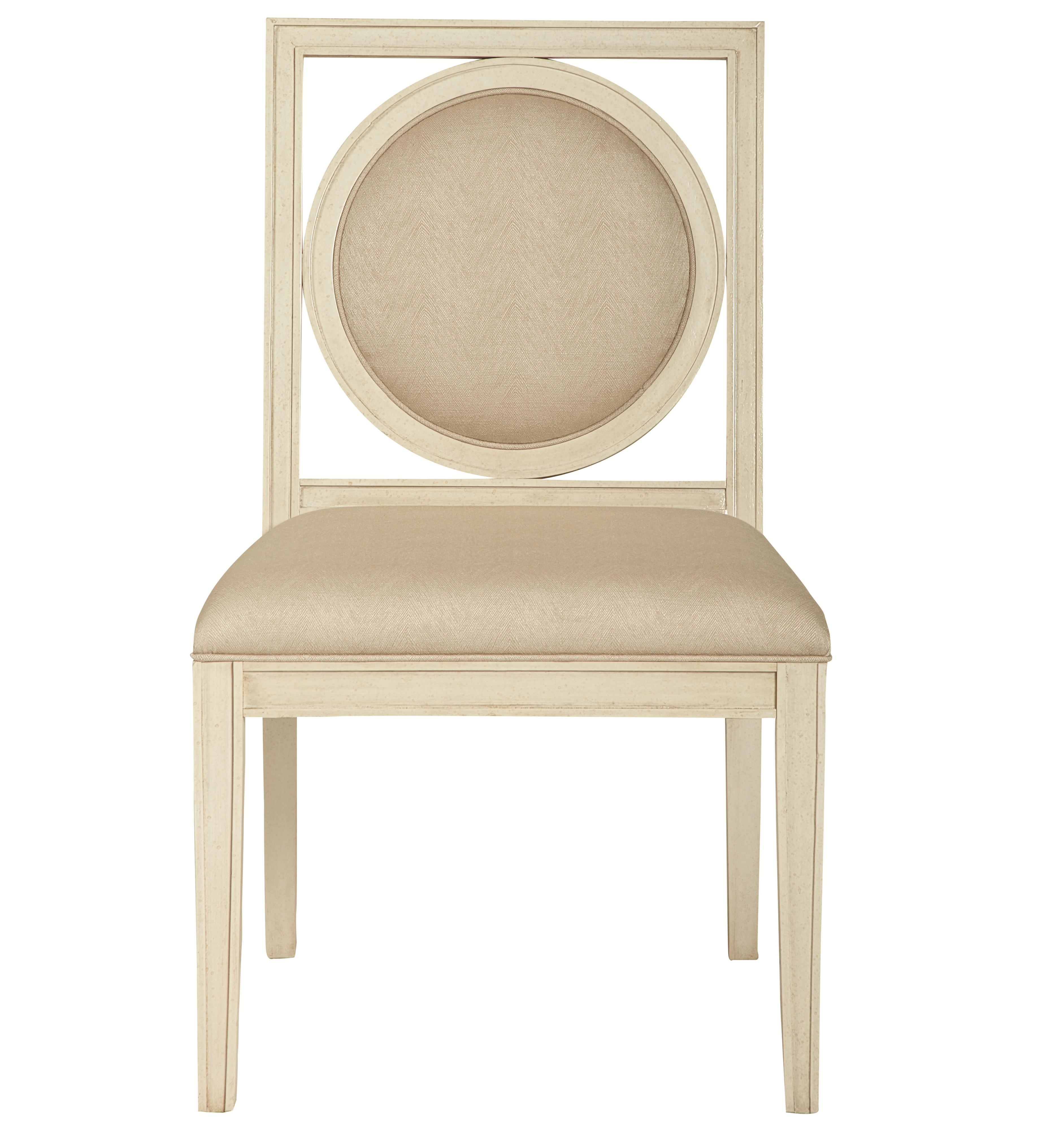 Bernhardt Salon 341561 Upholstered Dining Side Chair with Circular WoodFramed Back Baer's